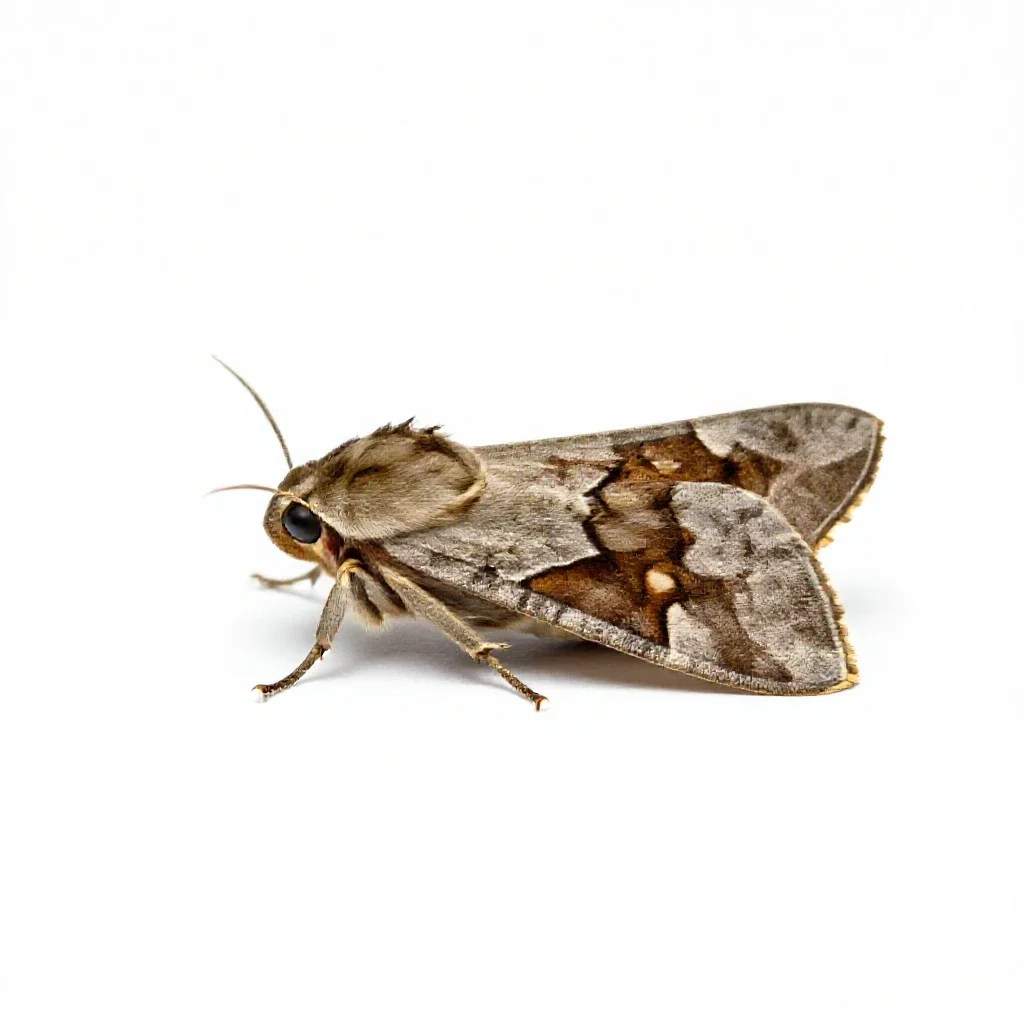 Pernyi moth isolated on a white background