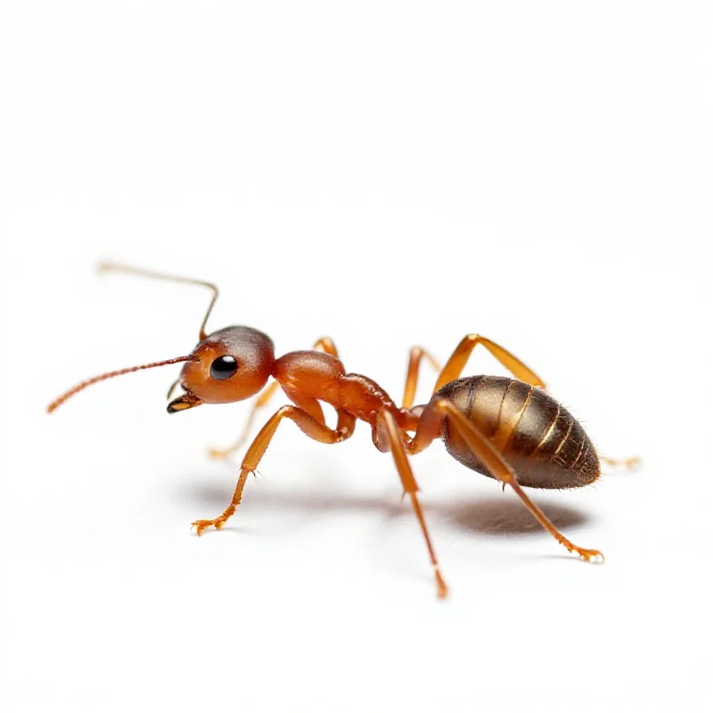 Pharaoh ant isolated on a white background