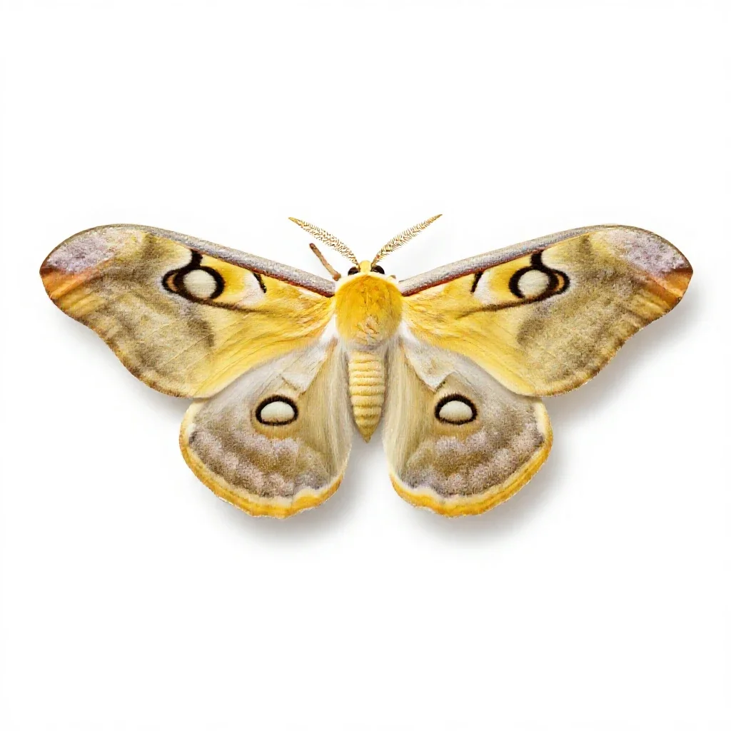 Polyphemus moth isolated on a white background
