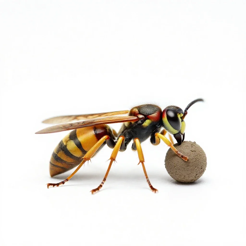 Potter wasp isolated on a white background