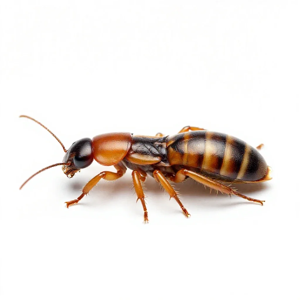 Powder-post termite isolated on a white background