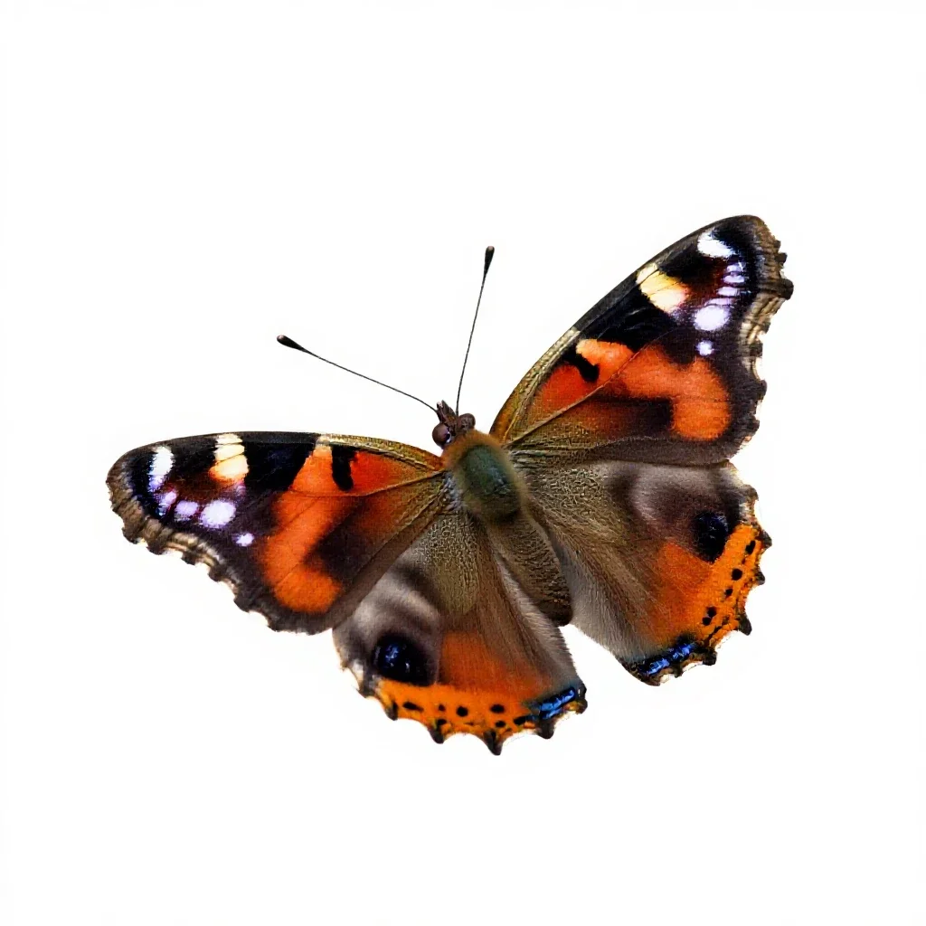 Red admiral isolated on a white background