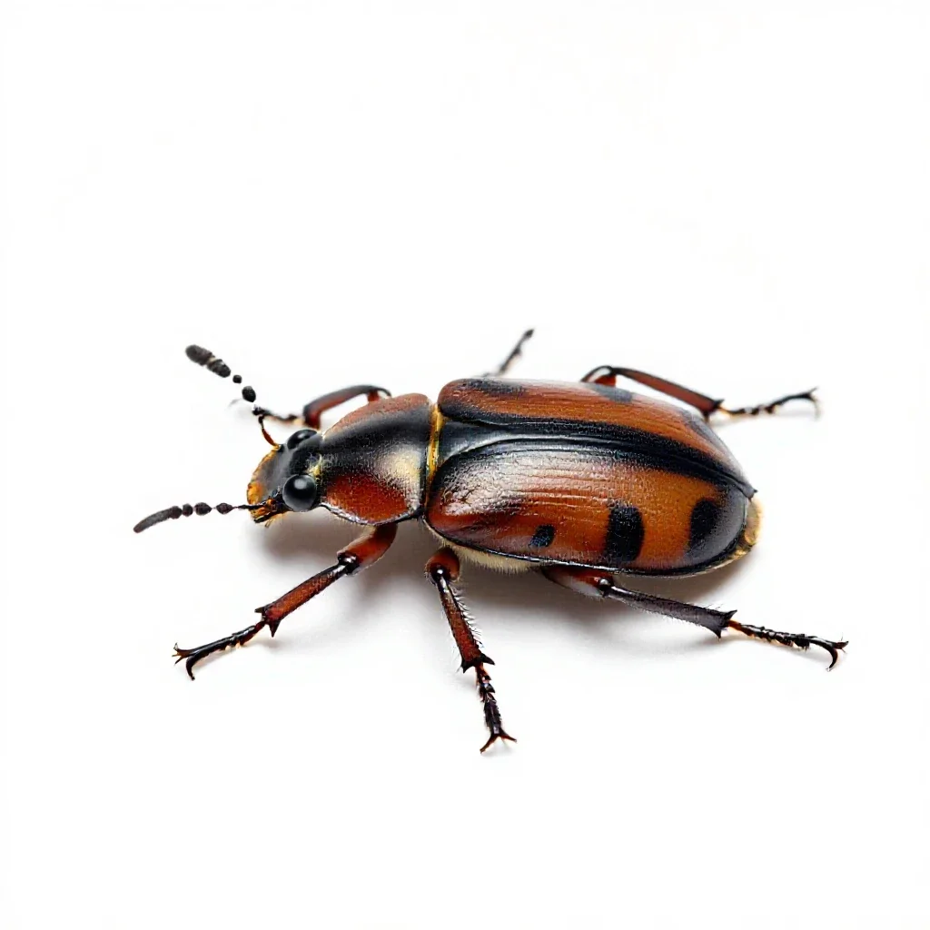 Rove beetle isolated on a white background