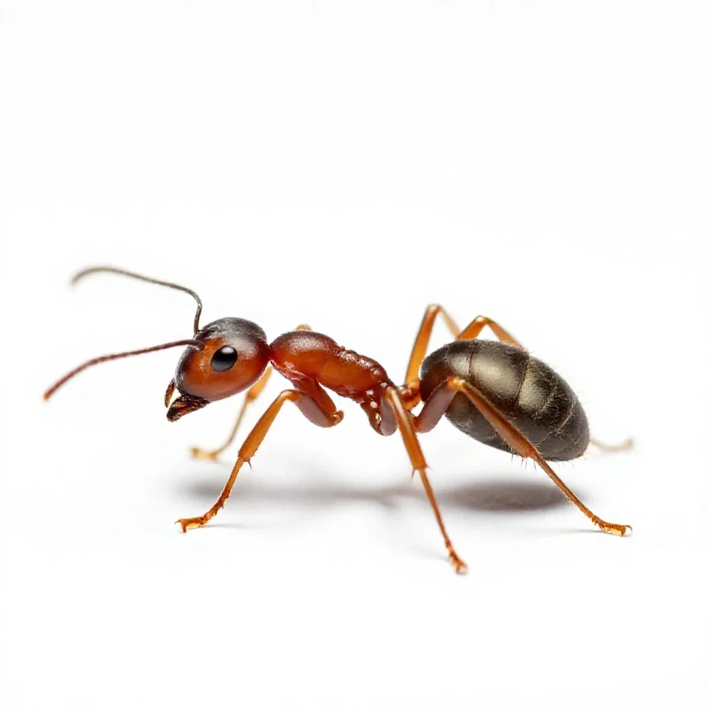 Sanguinary ant isolated on a white background