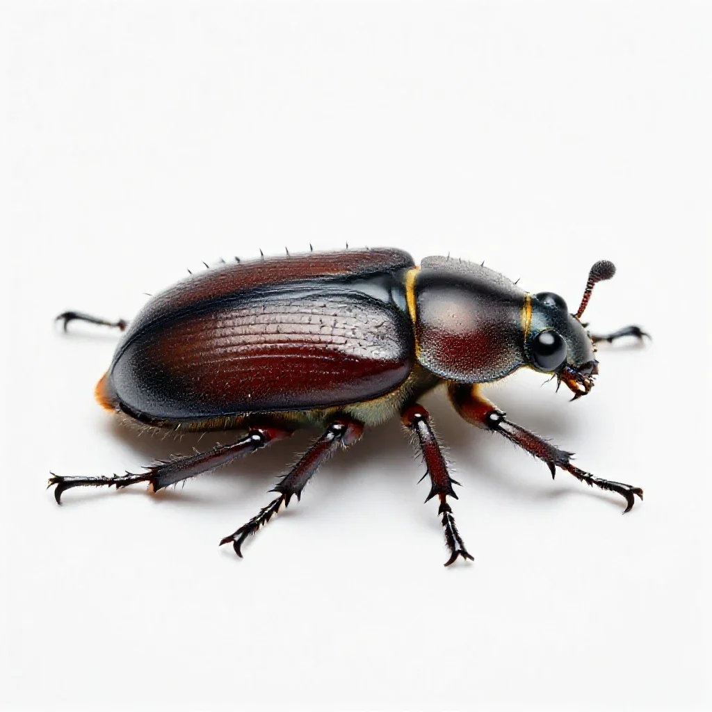 Scarabaeid beetle isolated on a white background