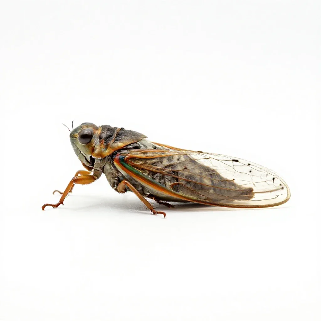 Seventeen-year locust isolated on a white background