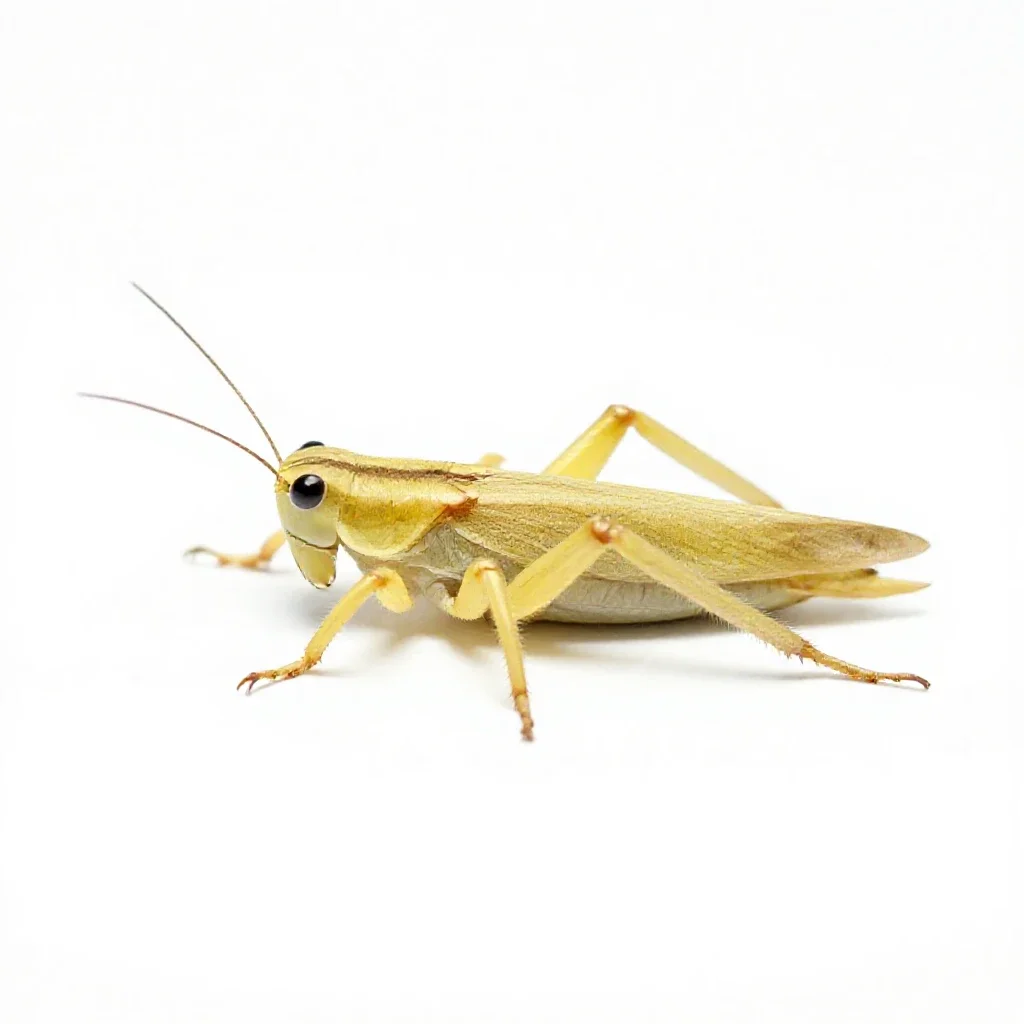 Snowy tree cricket isolated on a white background