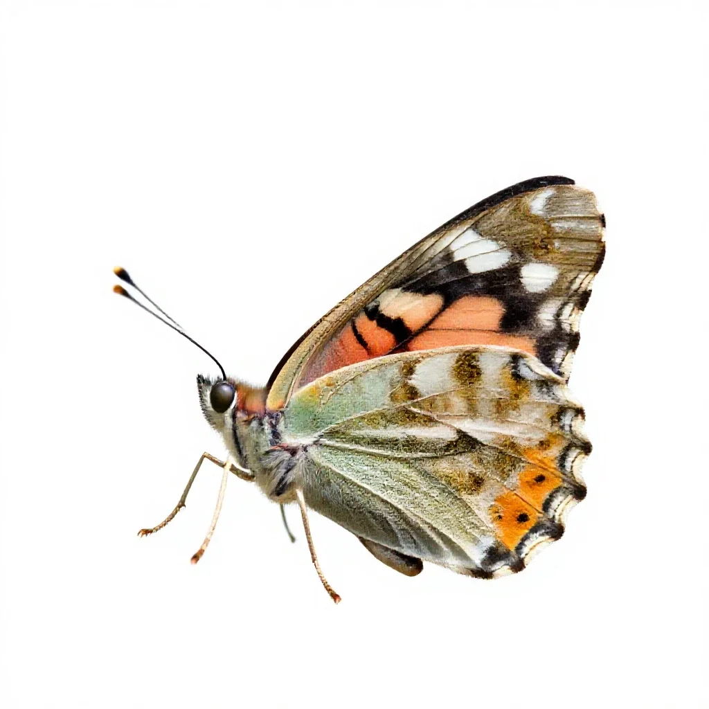 Southern cabbage butterfly isolated on a white background