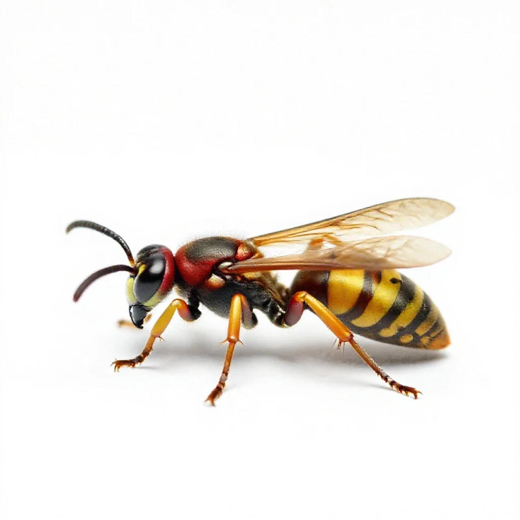 Sphecoid wasp isolated on a white background