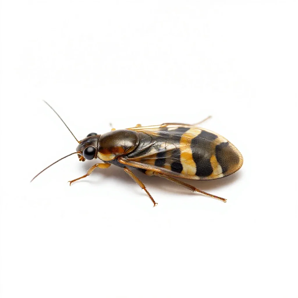 Trichopterous insect isolated on a white background