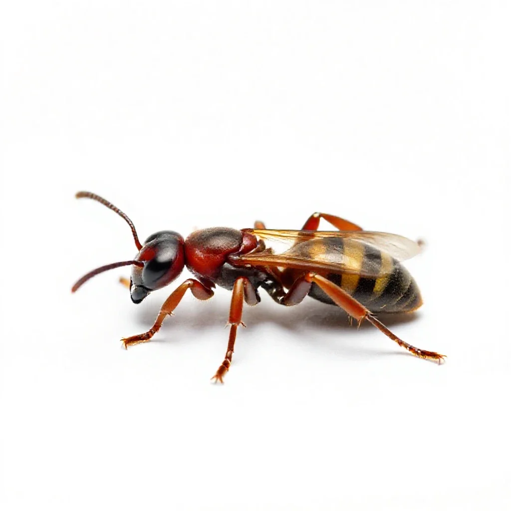 Velvet ant isolated on a white background