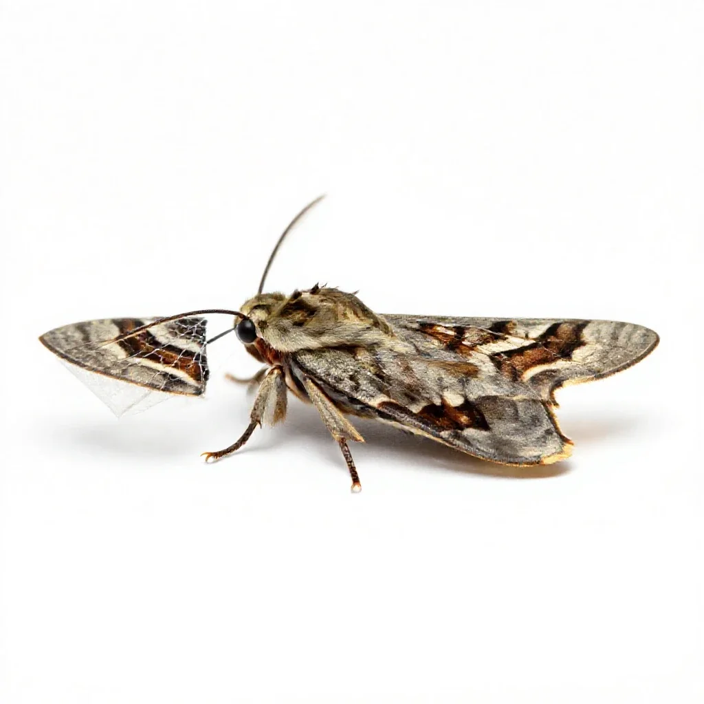 Webbing clothes moth isolated on a white background