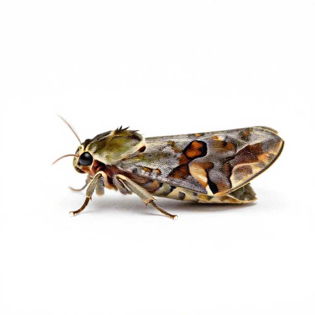 Webworm moth isolated on a white background