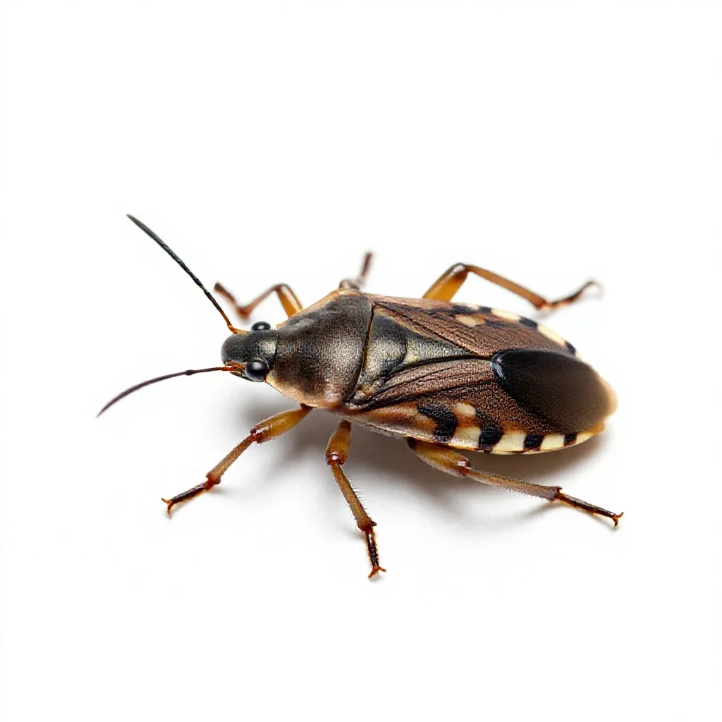 Wheel bug isolated on a white background