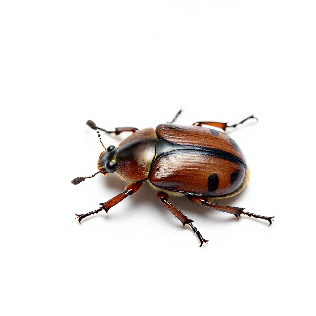 Whirligig beetle isolated on a white background
