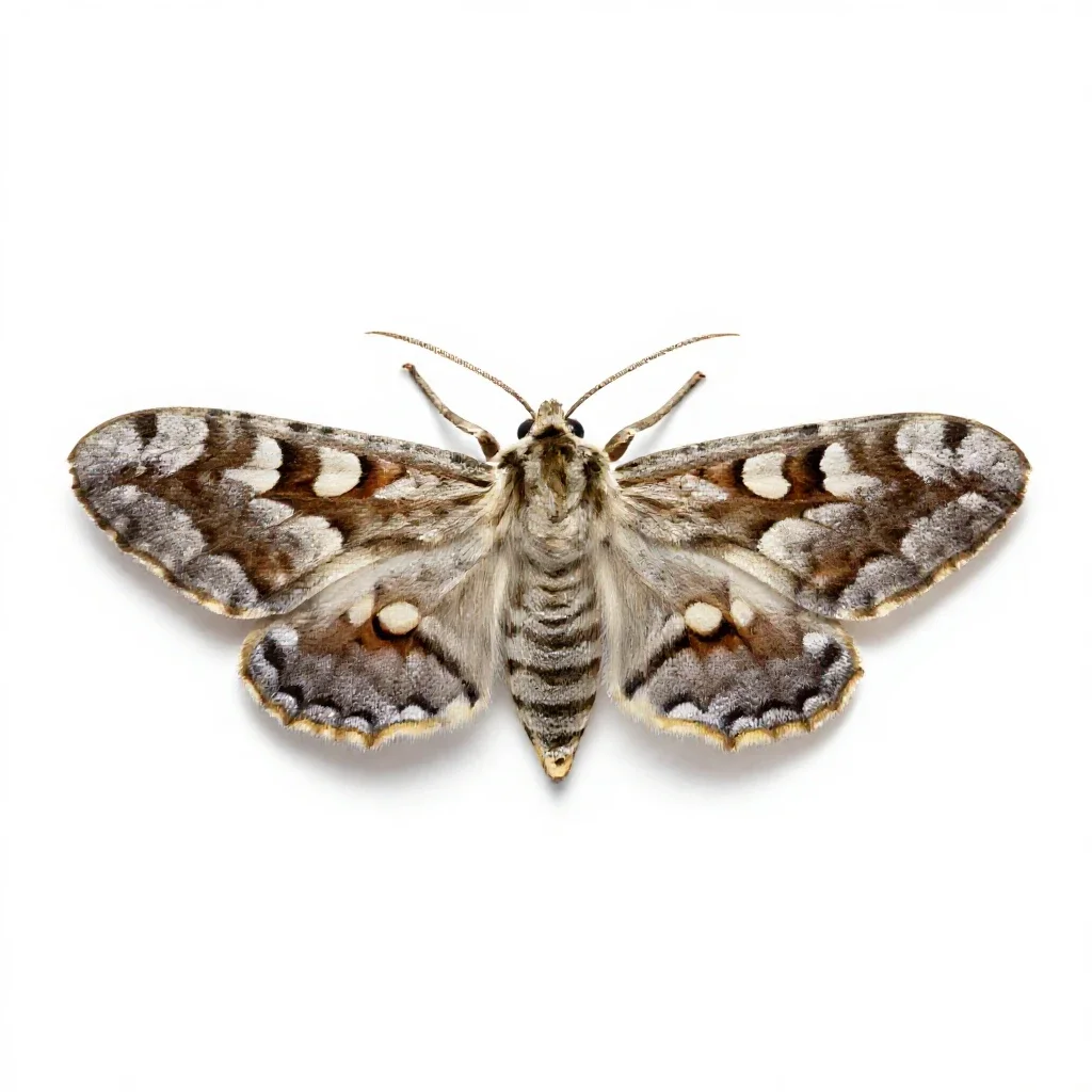 Antler moth isolated on a white background