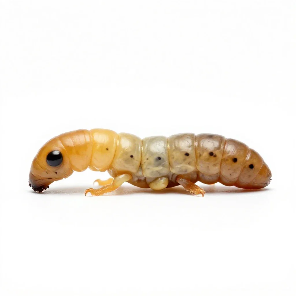 Apple maggot isolated on a white background