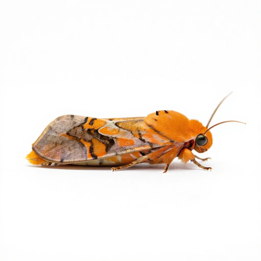 Orange tortrix isolated on a white background