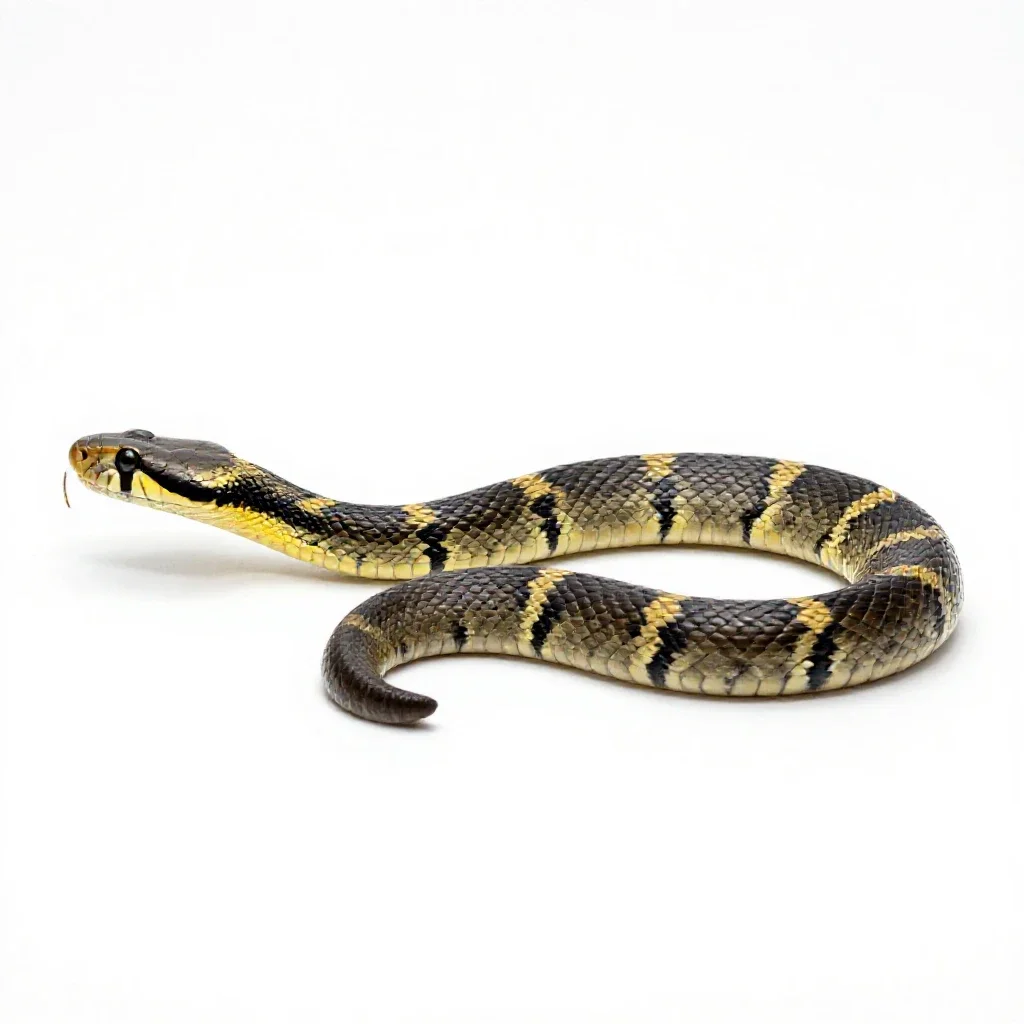 Banded krait isolated on a white background