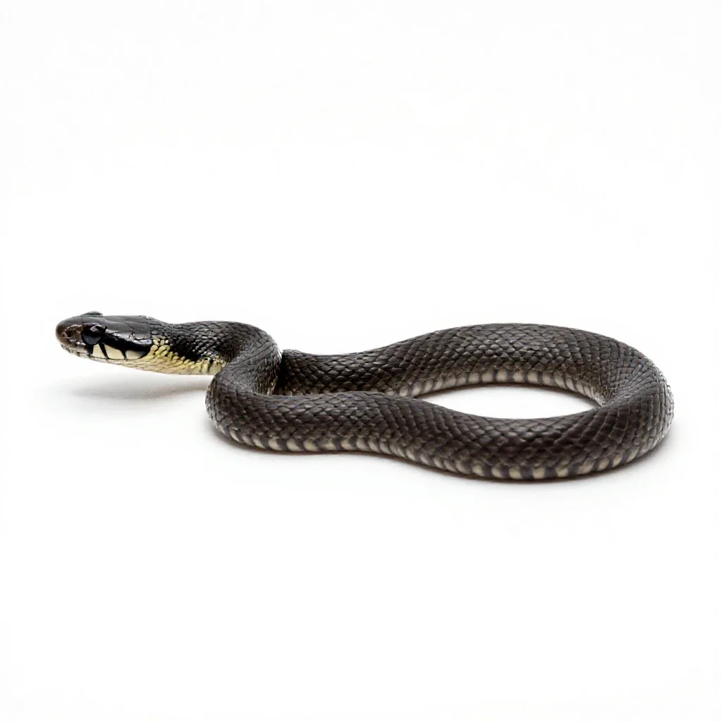 Black-headed snake isolated on a white background