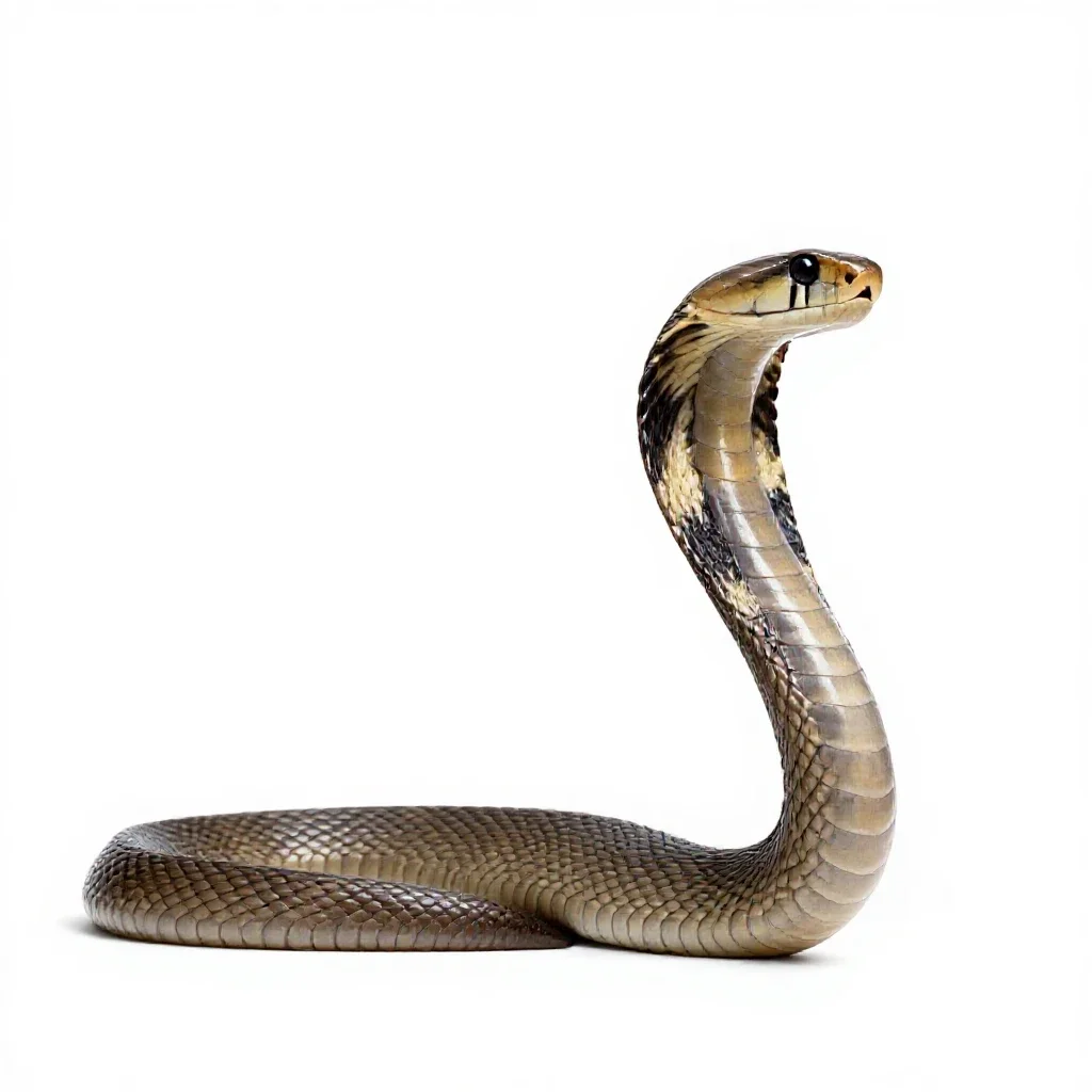 Black-necked cobra isolated on a white background