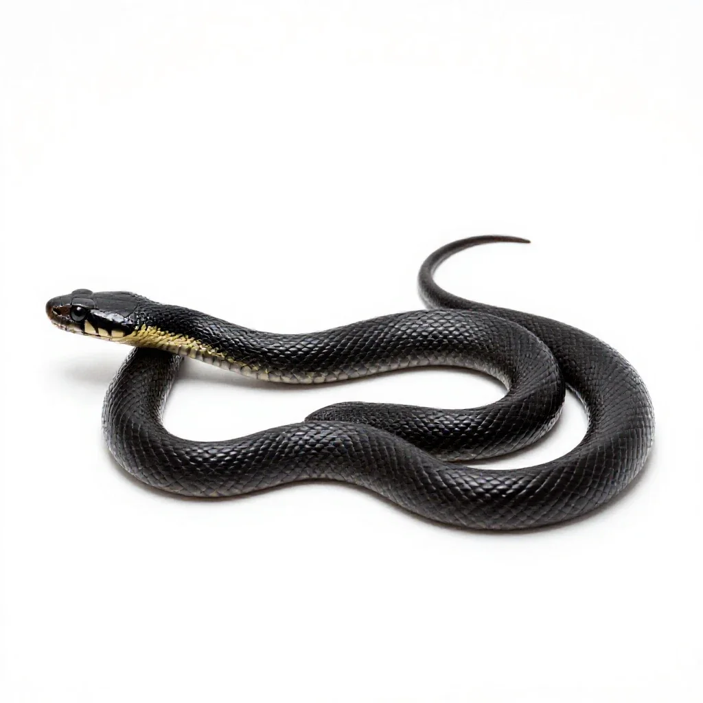Black rat snake isolated on a white background