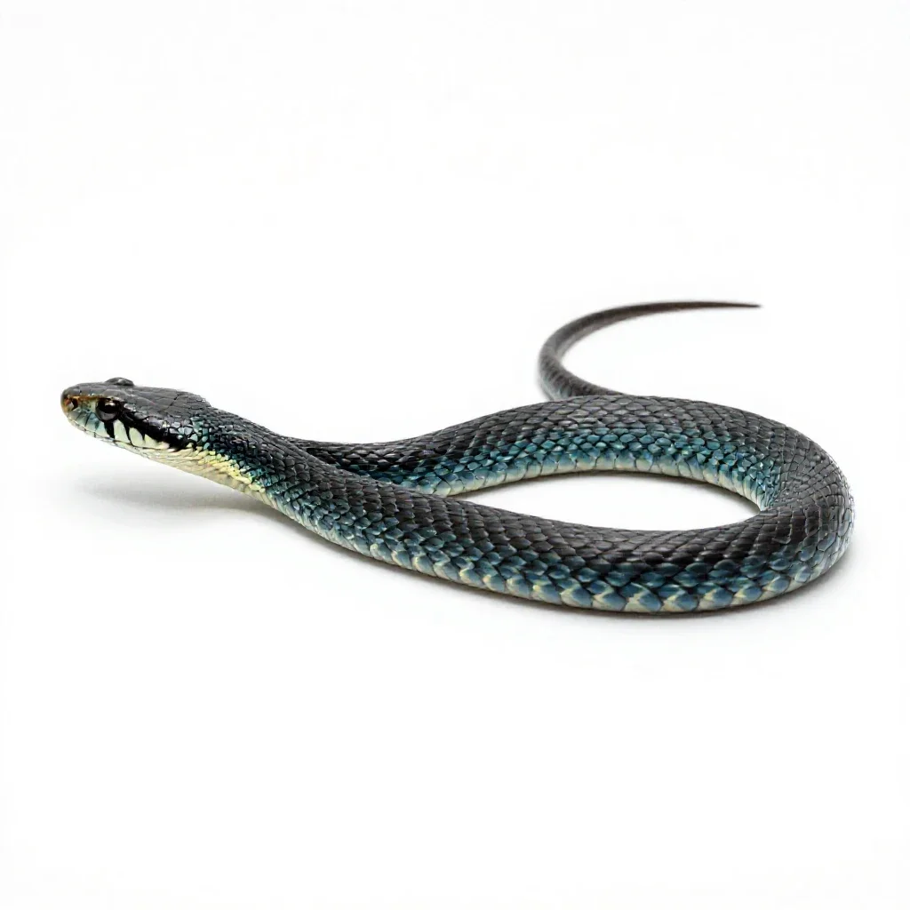 Blue racer isolated on a white background