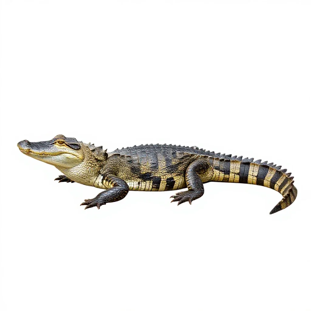 Caiman lizard isolated on a white background