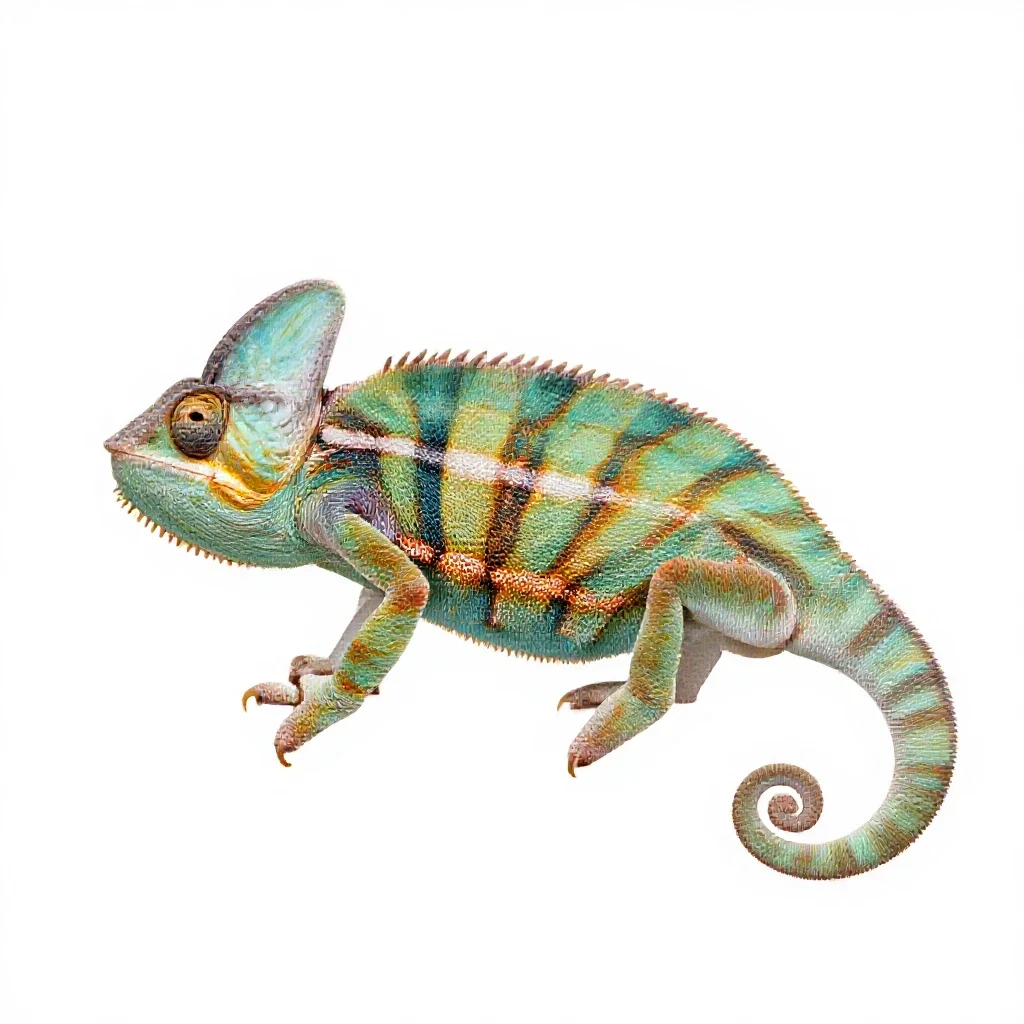 Chameleon isolated on a white background
