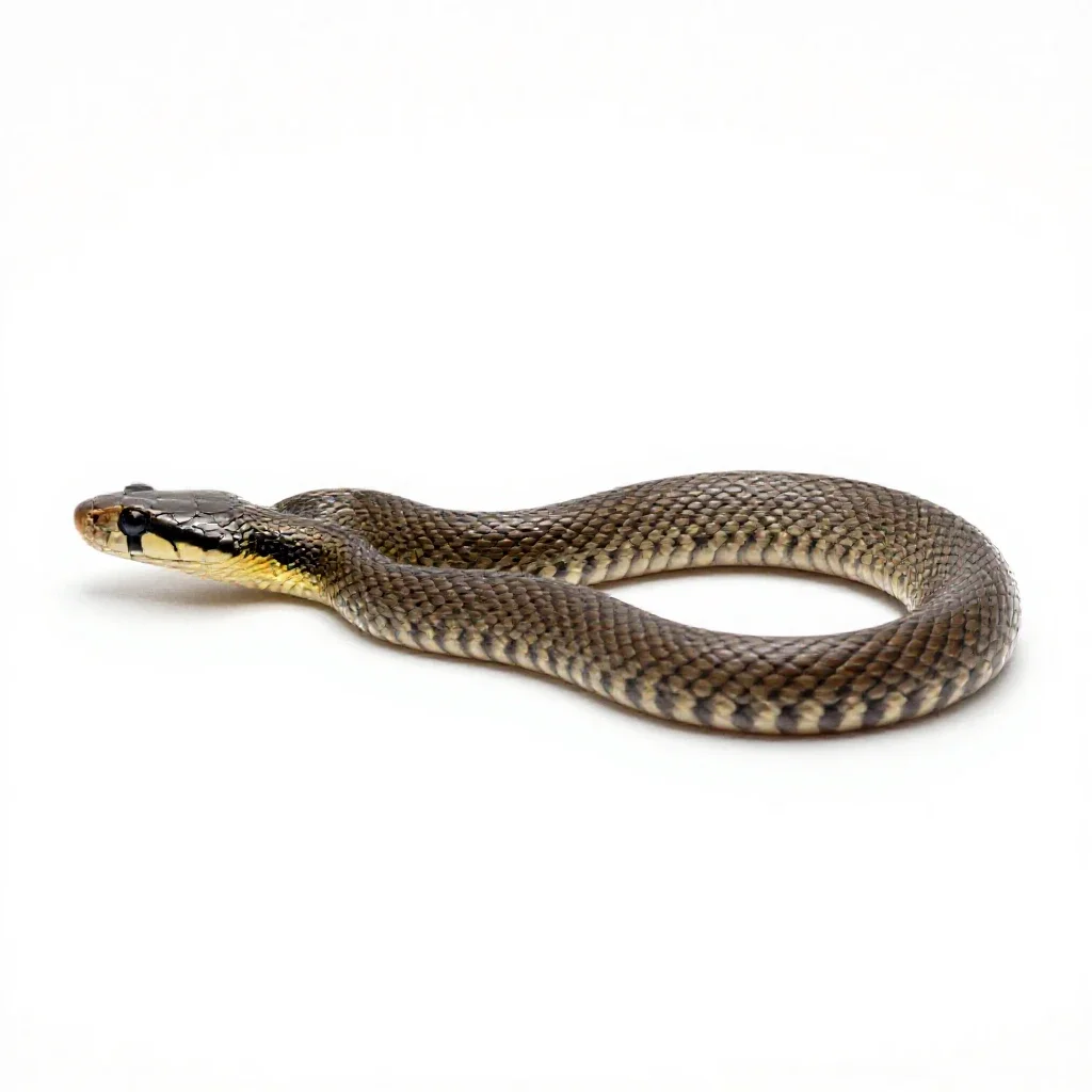 Colubrid snake isolated on a white background