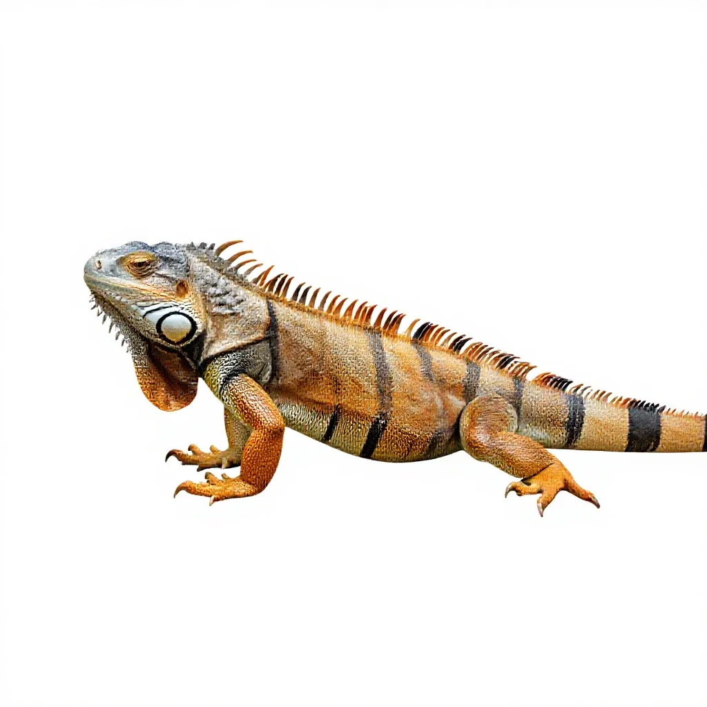 Common iguana isolated on a white background