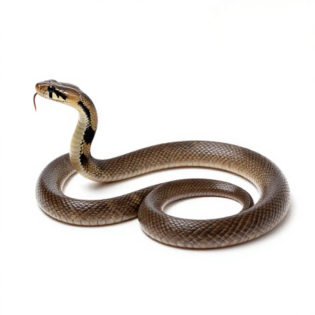 Common kingsnake isolated on a white background