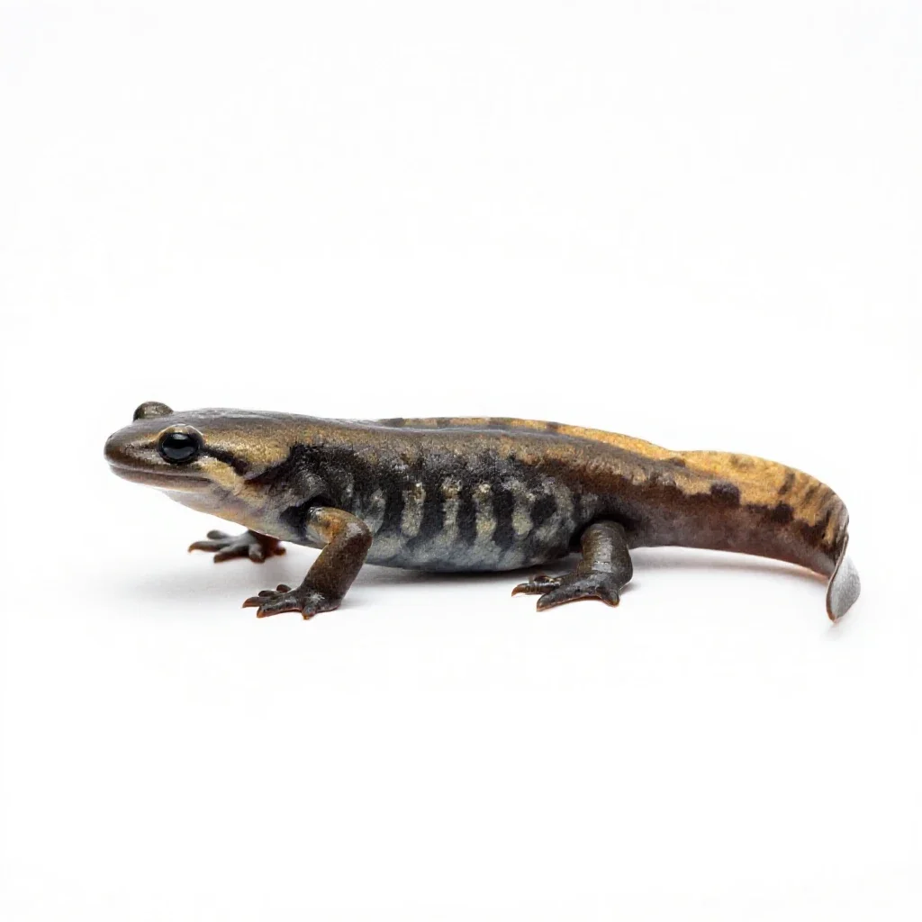 Common newt isolated on a white background