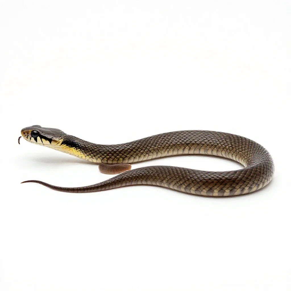 Common water snake isolated on a white background