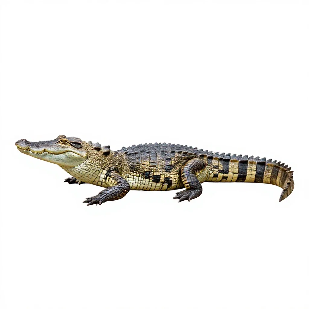 Crocodilian reptile isolated on a white background