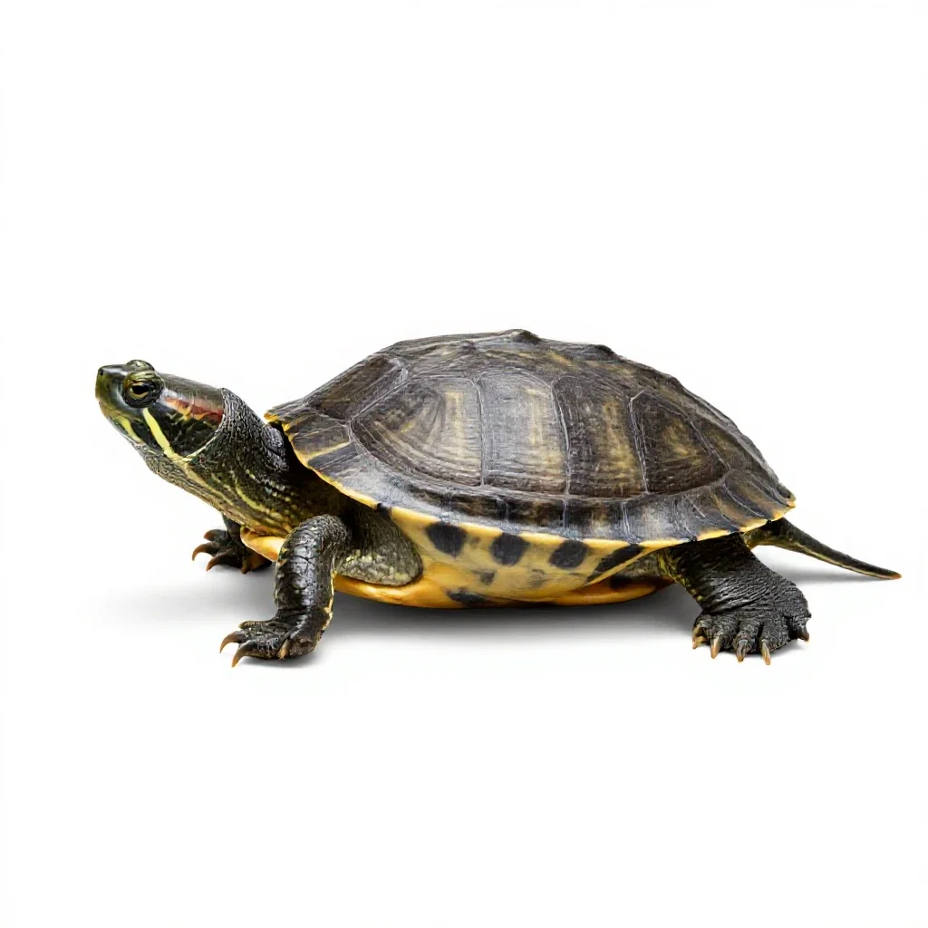 Diamondback terrapin isolated on a white background