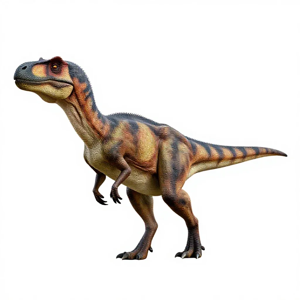 Dromaeosaur isolated on a white background