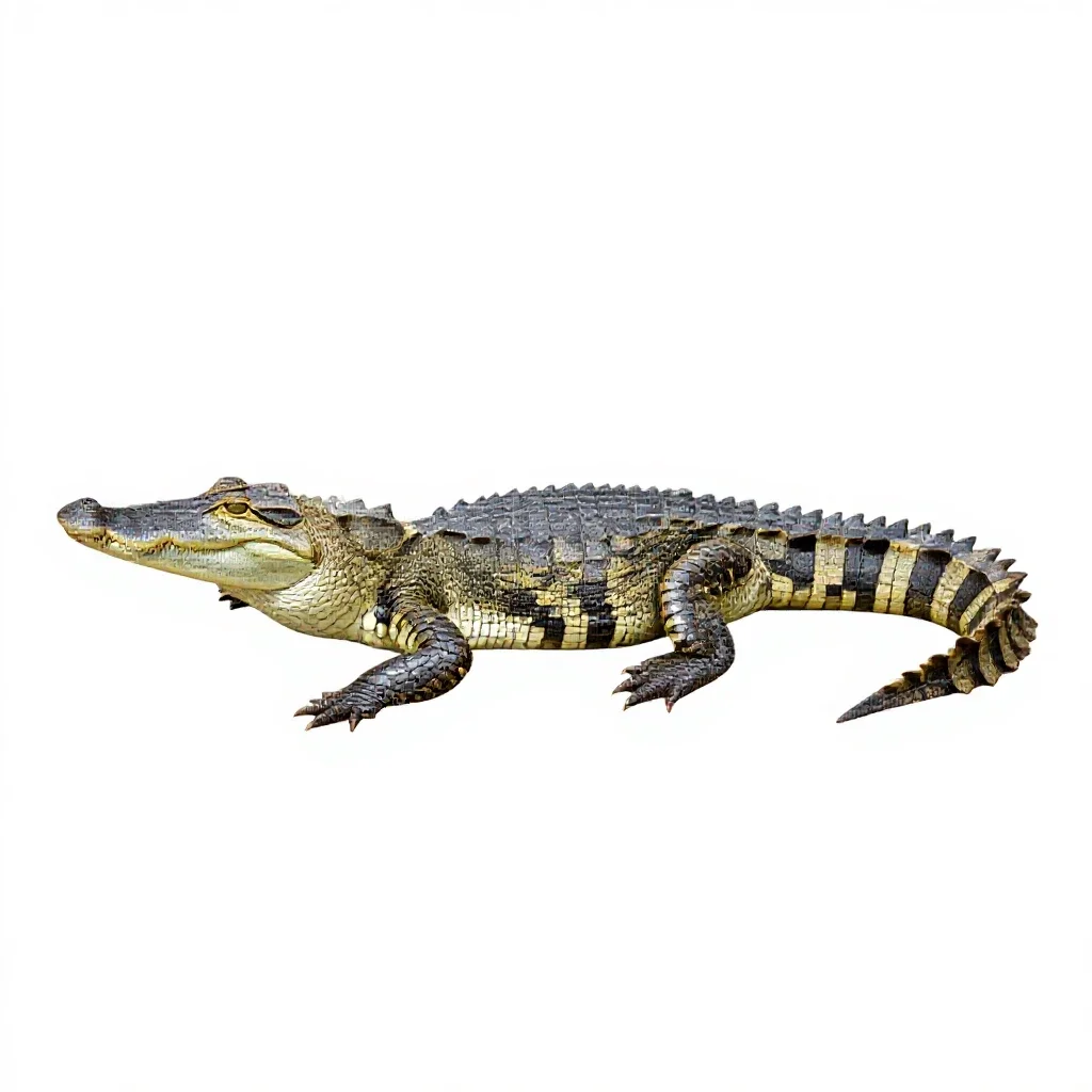 False gavial isolated on a white background