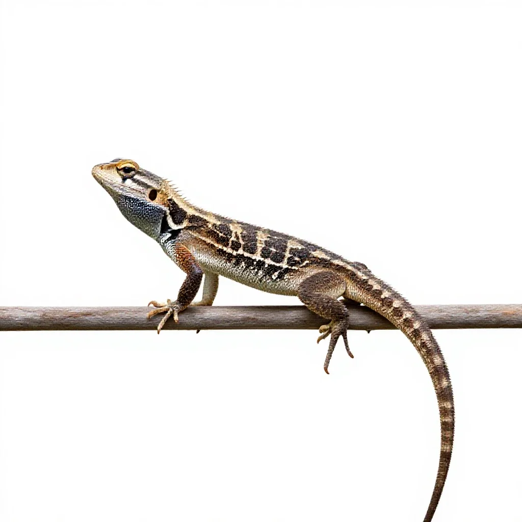 Fence lizard isolated on a white background