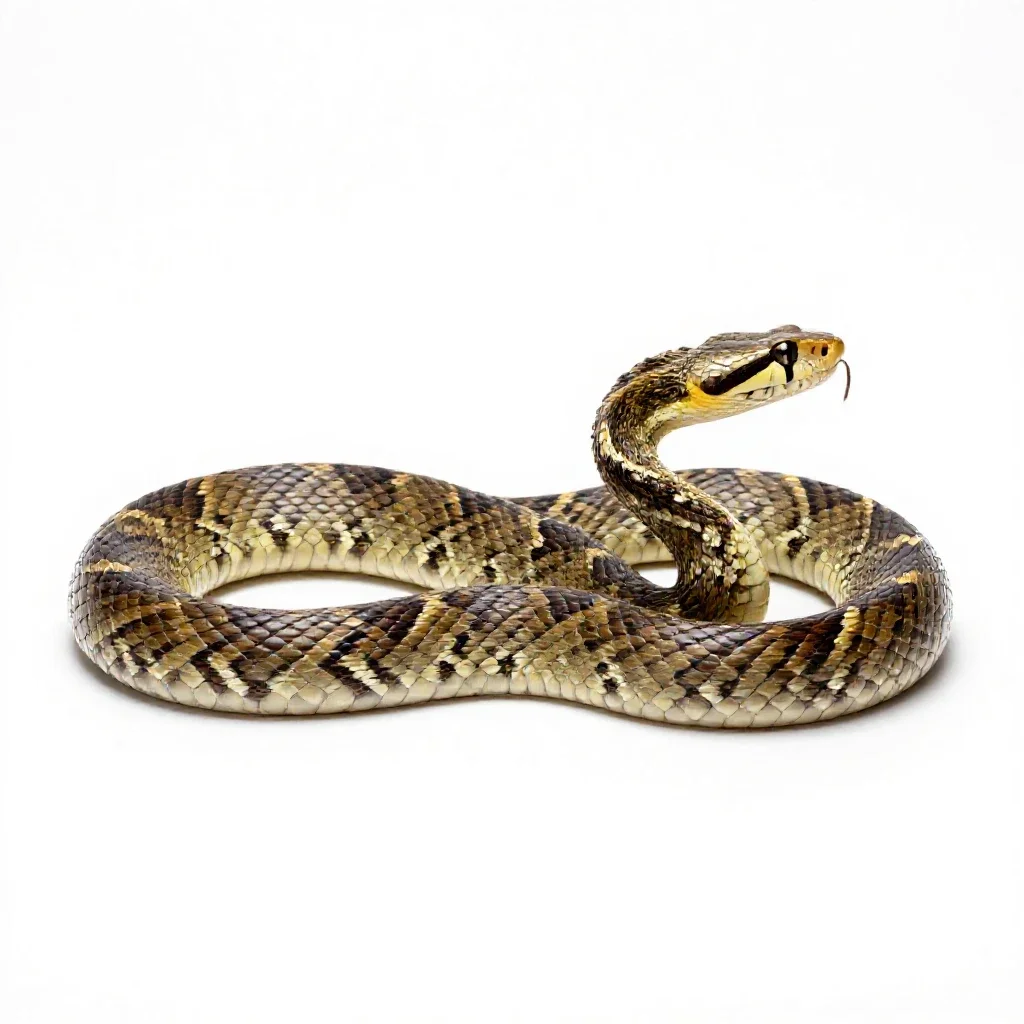 Gaboon viper isolated on a white background