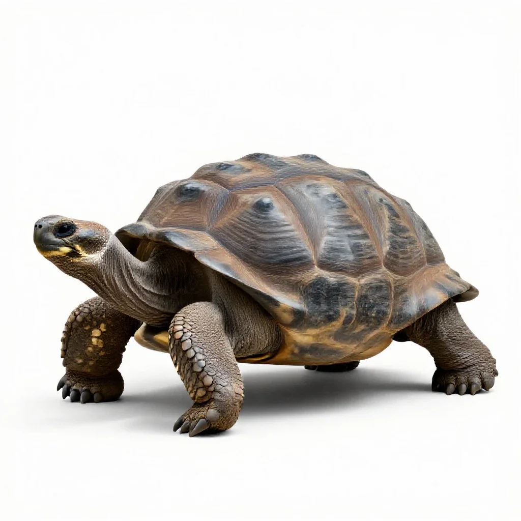 Giant tortoise isolated on a white background