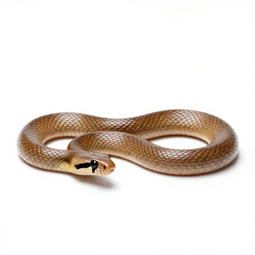 Glossy snake isolated on a white background