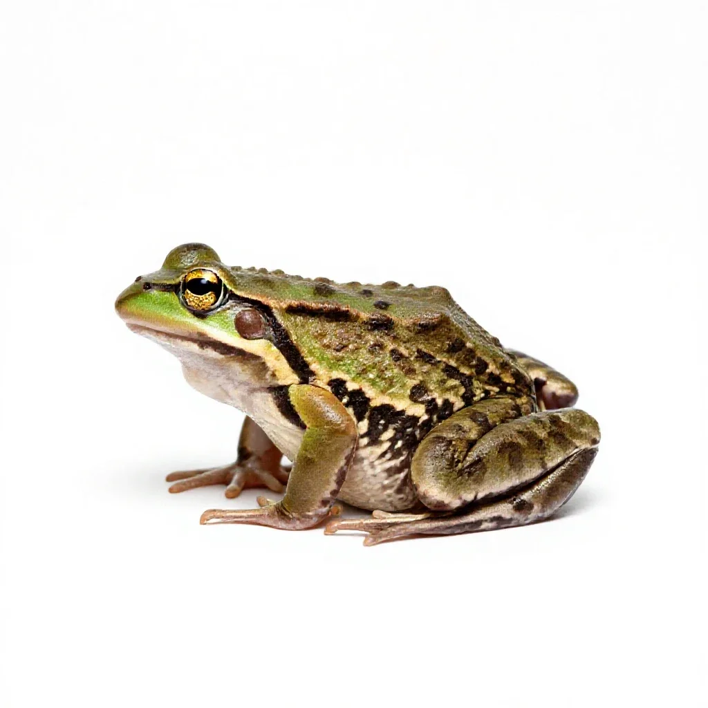 Grass frog isolated on a white background
