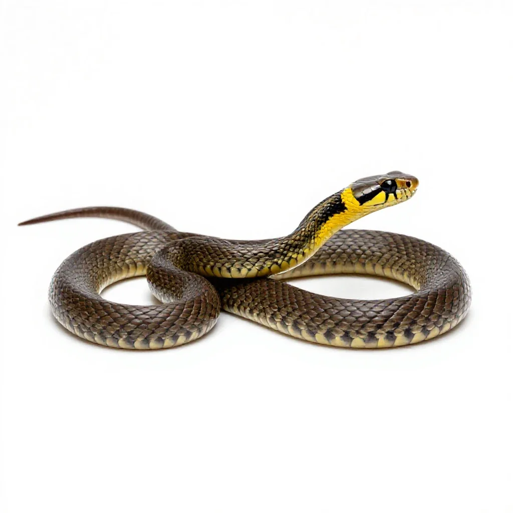 Grass snake isolated on a white background