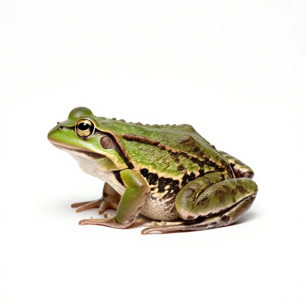 Green frog isolated on a white background