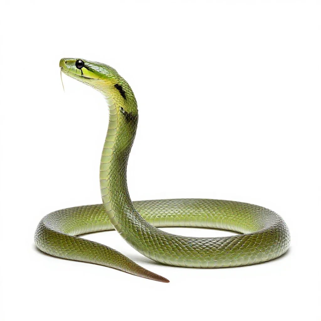 Green mamba isolated on a white background