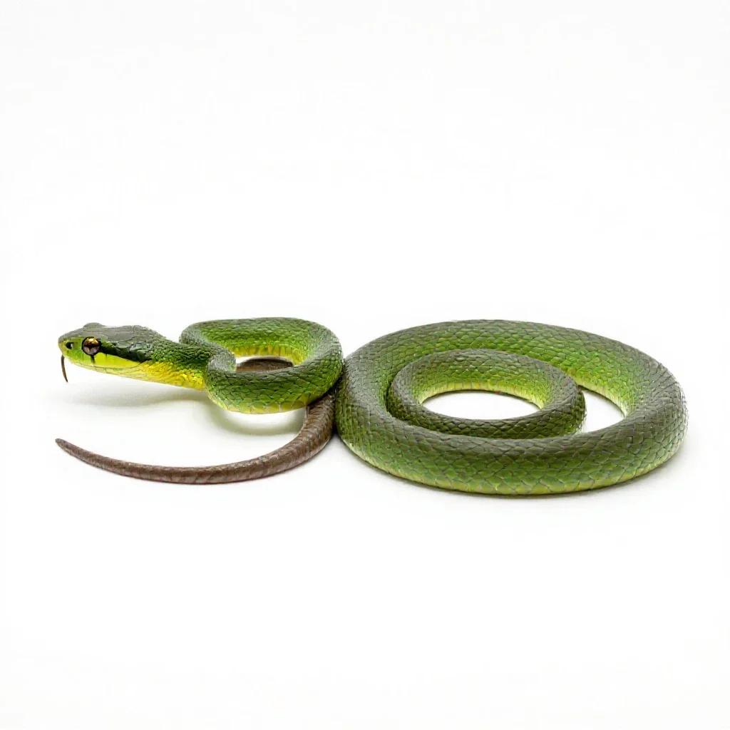 Green snake isolated on a white background