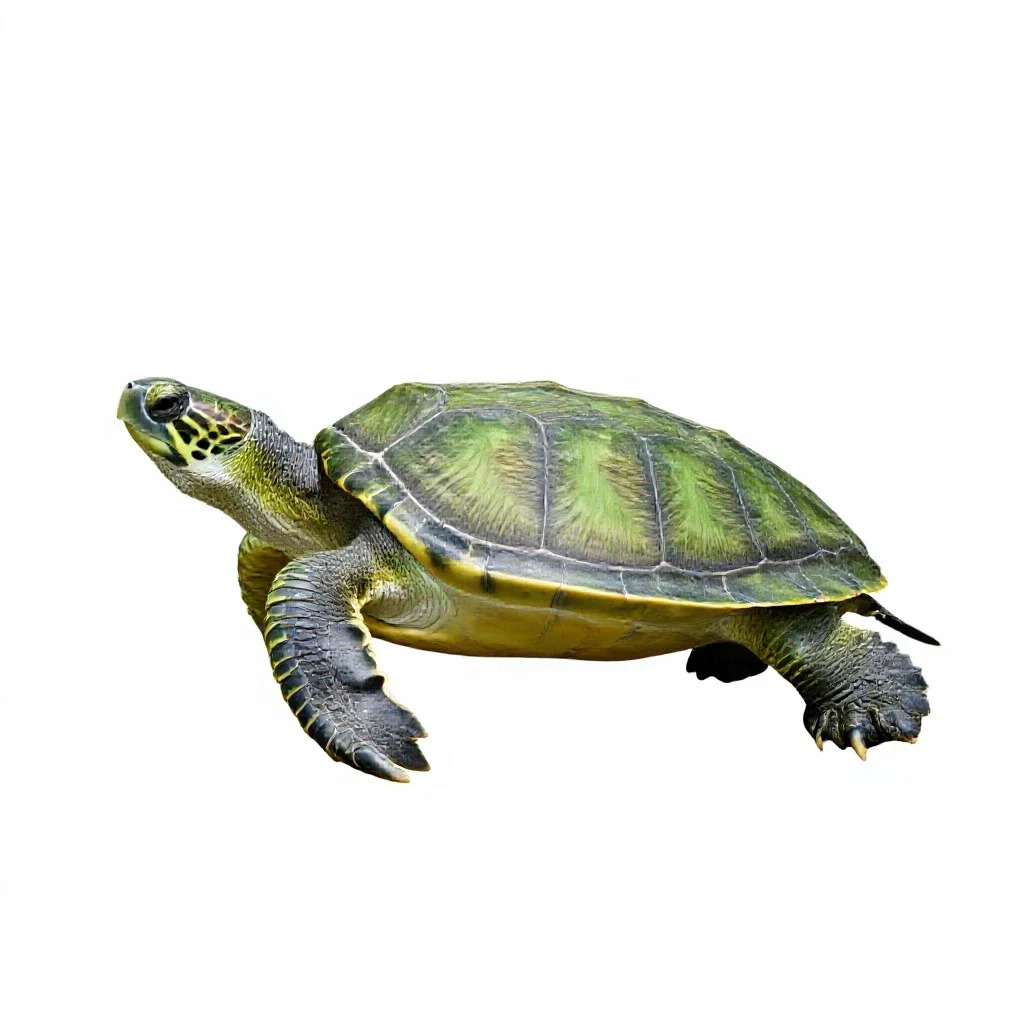 Green turtle isolated on a white background