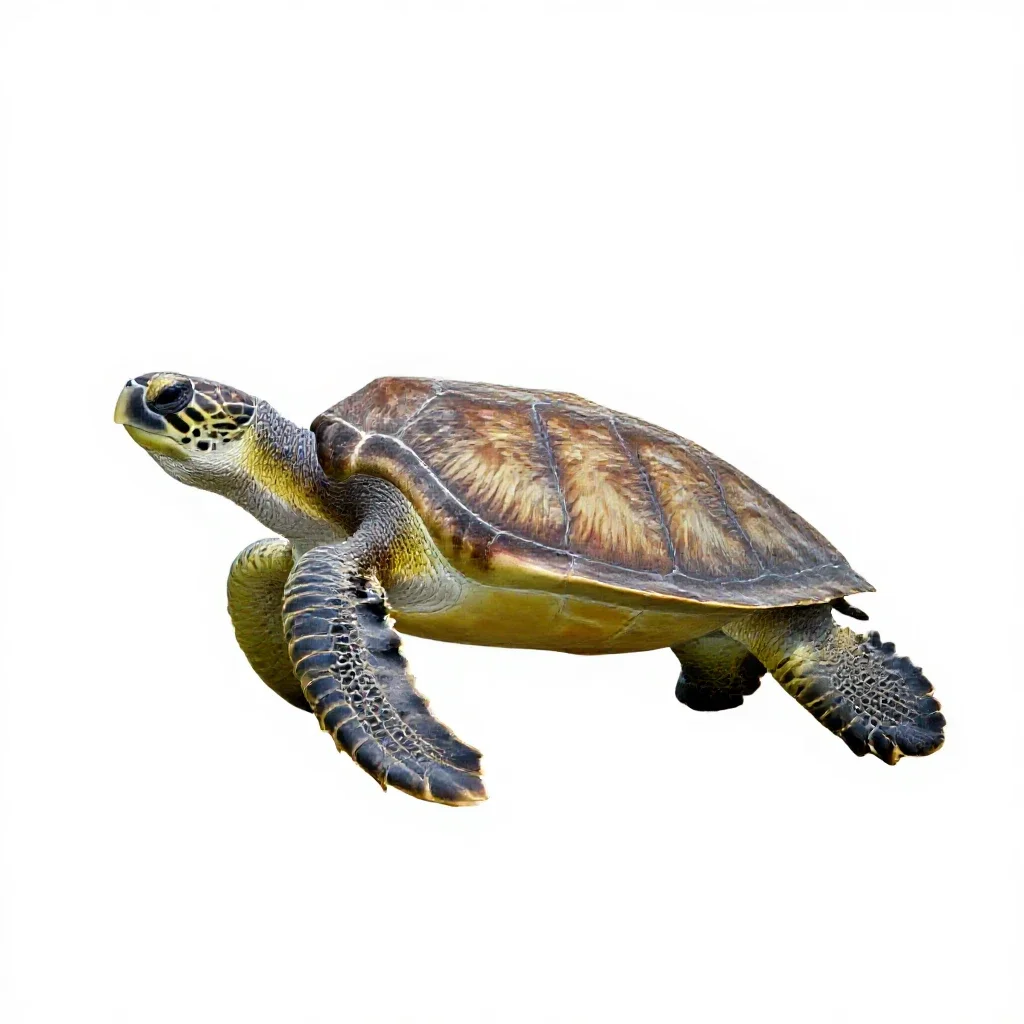 Hawksbill turtle isolated on a white background