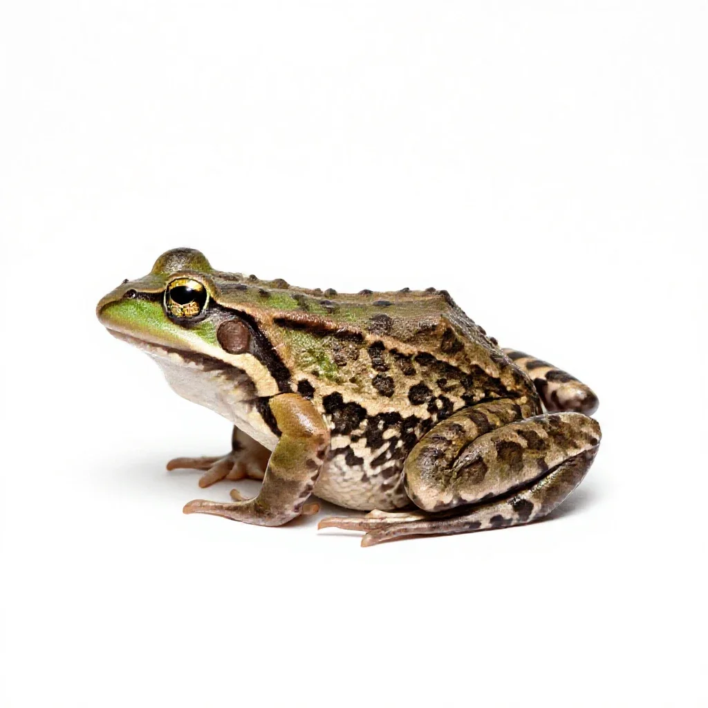 Leopard frog isolated on a white background